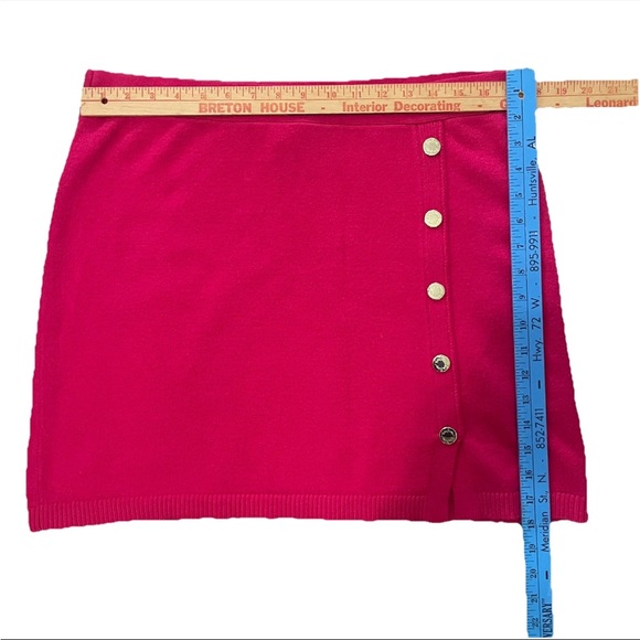 Lilly Pulitzer Lizona Red Sweater Mini Skirt XL Gold Button Detail - Picture 7 of 7